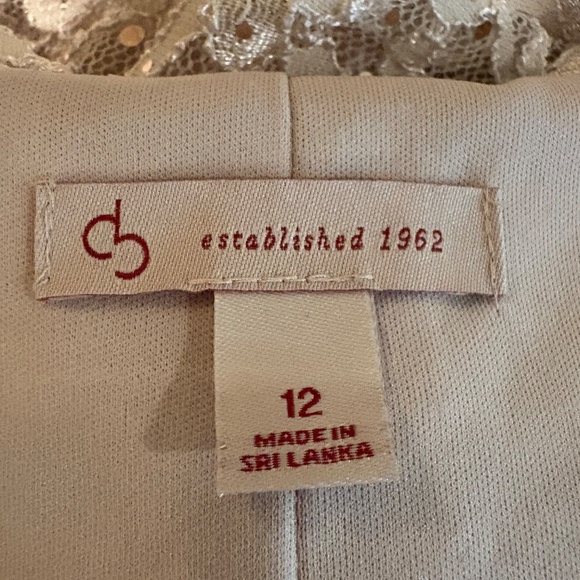 Dress Barn Est 1962 Cream Mesh/Lace Floral Sleeveless Pull On Stretch Midi Dress - Picture 13 of 15